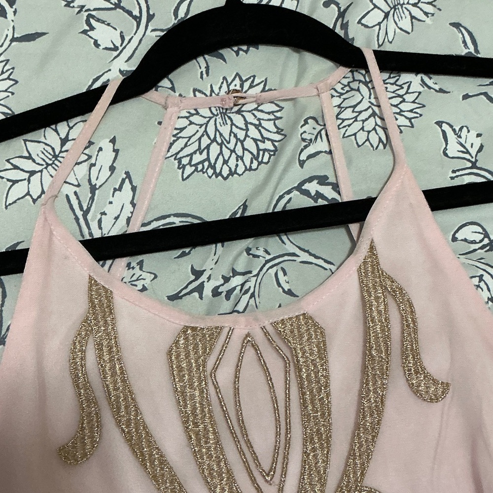 Alya Pink and Gold Mini Dress - Picture 3 of 8